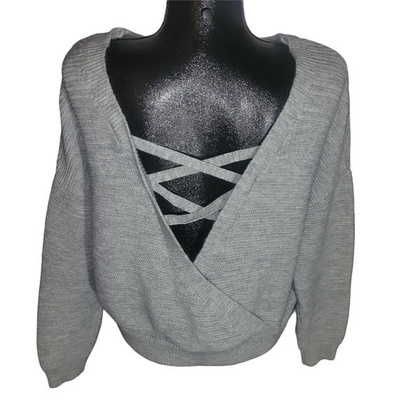 Silver Jeans Co Gray Zig Zag Back Knit Sweater - Picture 5 of 6